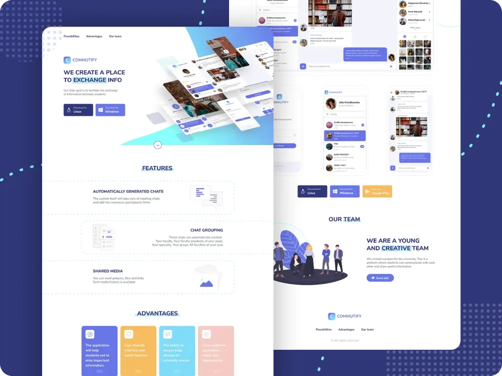 Mobile app landing page