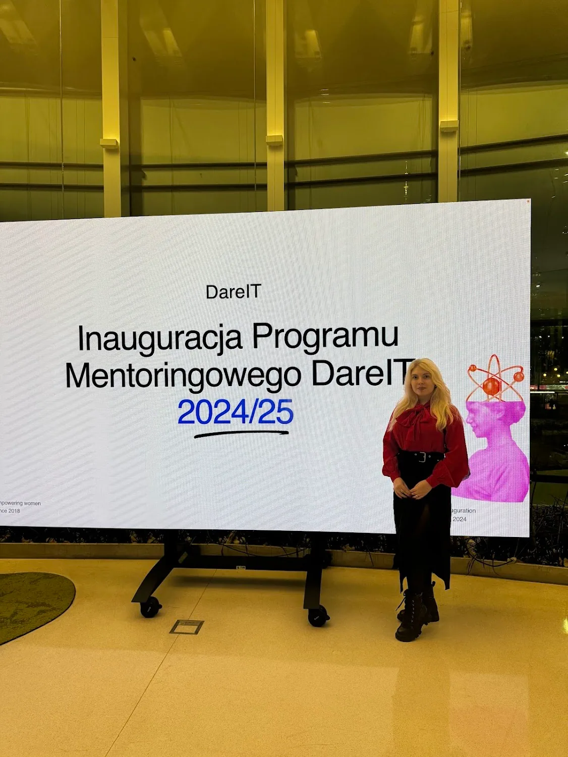 Oleksandra at the Dare IT mentoring programme inauguration, 2024/25